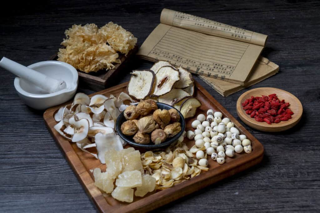 Display of medicinal mushrooms.