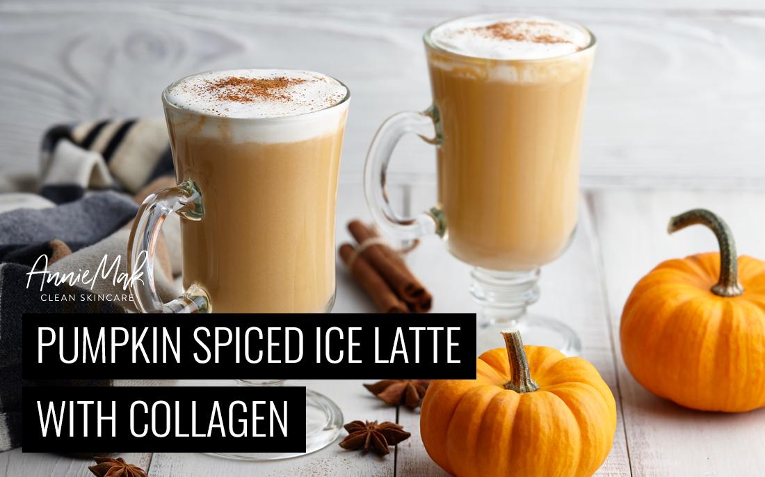 Pumpkin spiced iced latte with collagen