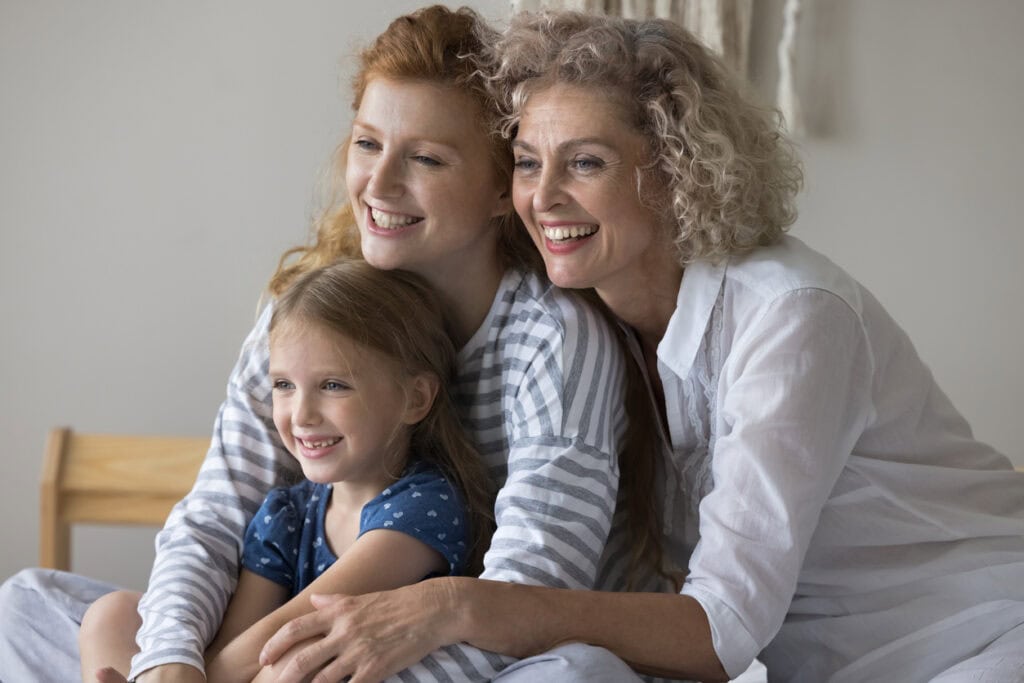 Portrait of friendly loving women, multi-generational family